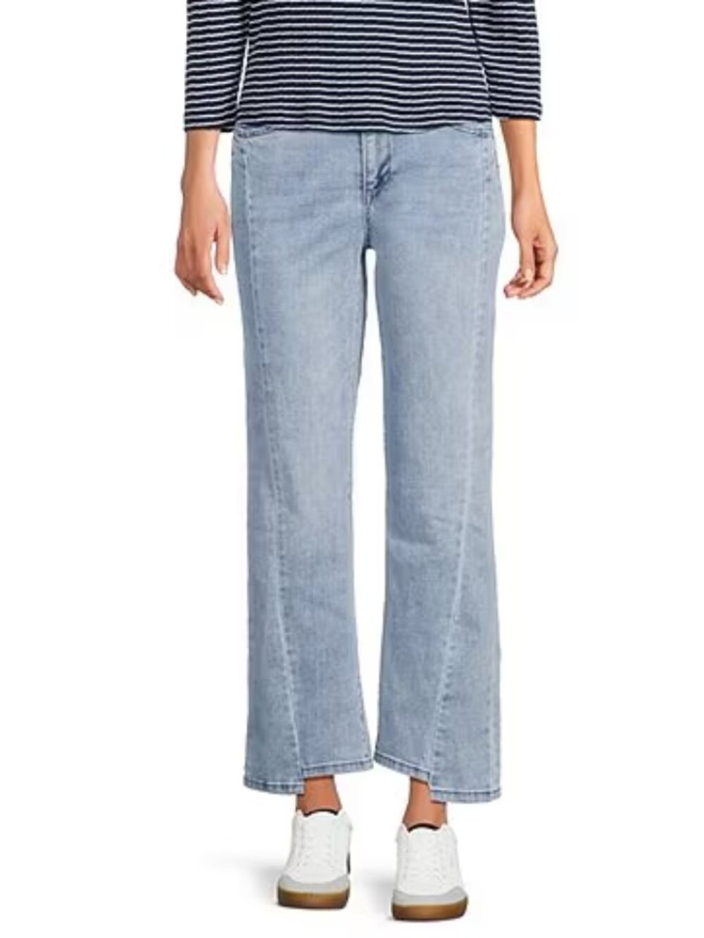 Democracy Ab Solution Skyrise Step Hem Barely Boot Jeans 14 PETITE Blue NWT